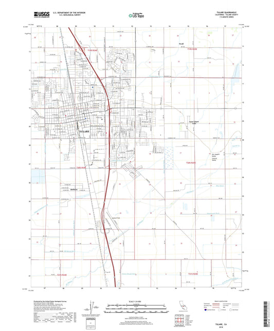 Tulare California US Topo Map Image
