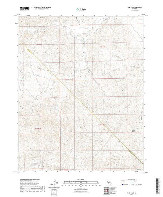 Tumey Hills California US Topo Map Image