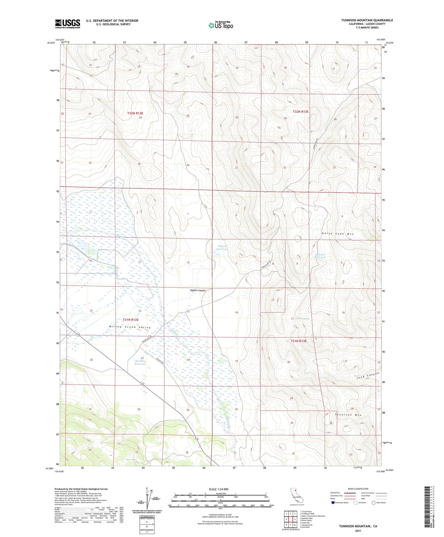 Tunnison Mountain California US Topo Map Image