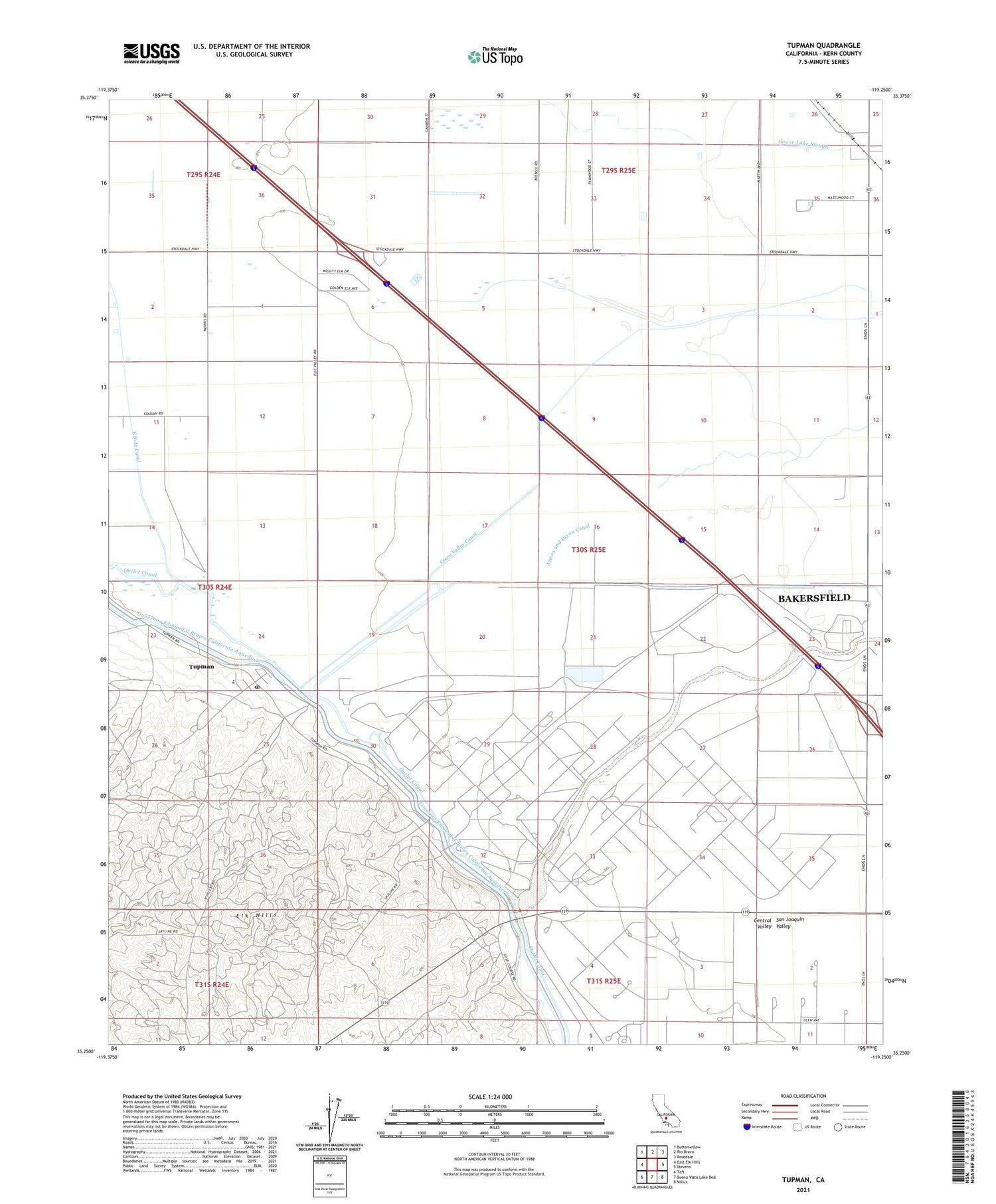 Tupman California US Topo Map Image