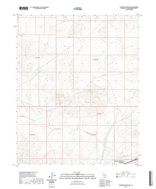 Turquoise Mountain California US Topo Map Image