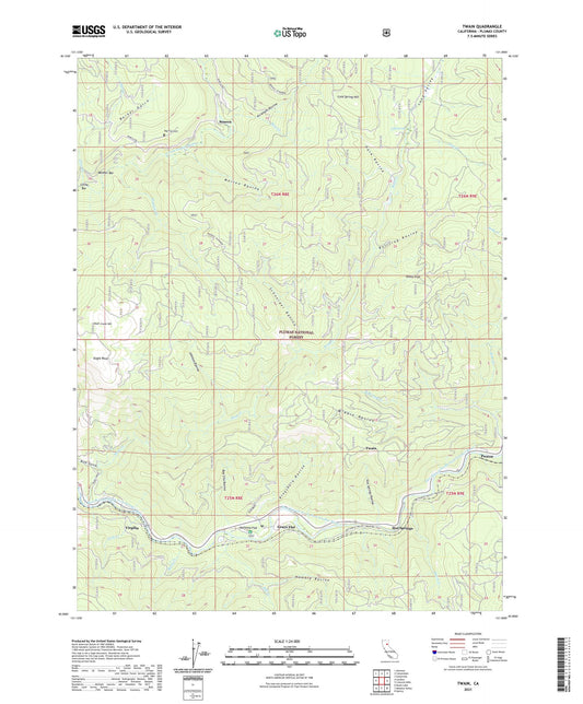 Twain California US Topo Map Image