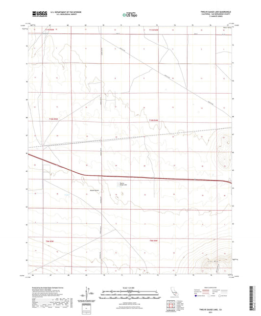 Twelve Gauge Lake California US Topo Map Image