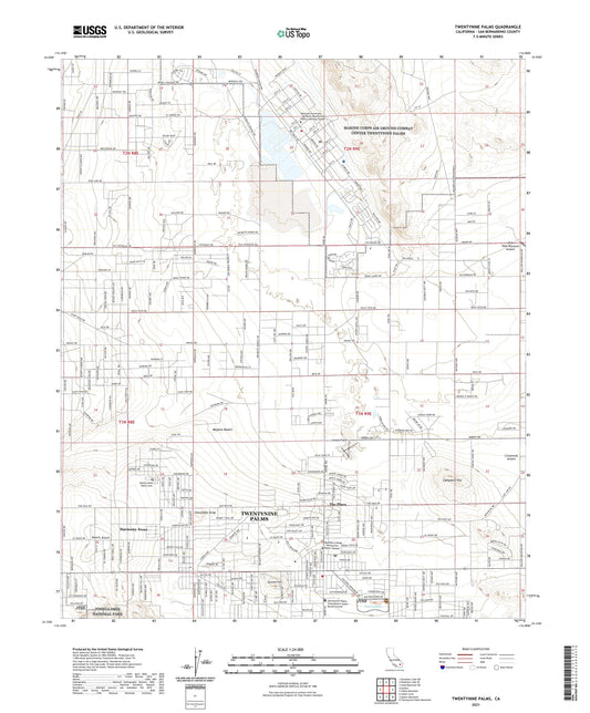 Twentynine Palms California US Topo Map Image