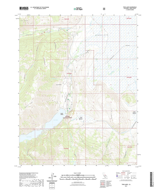 Twin Lakes California US Topo Map Image