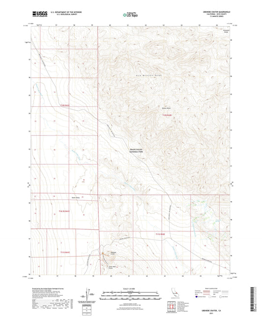 Ubehebe Crater California US Topo Map Image
