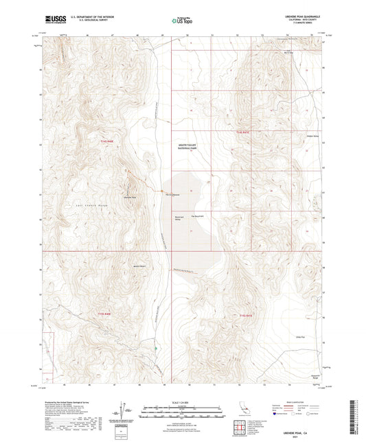 Ubehebe Peak California US Topo Map Image