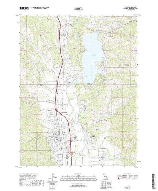 Ukiah California US Topo Map Image