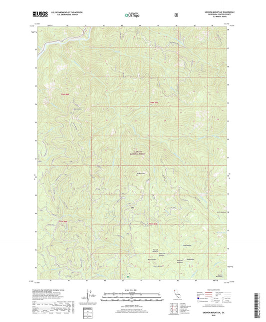 Ukonom Mountain California US Topo Map Image