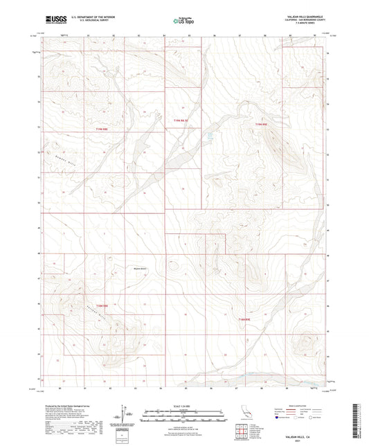 Valjean Hills California US Topo Map Image