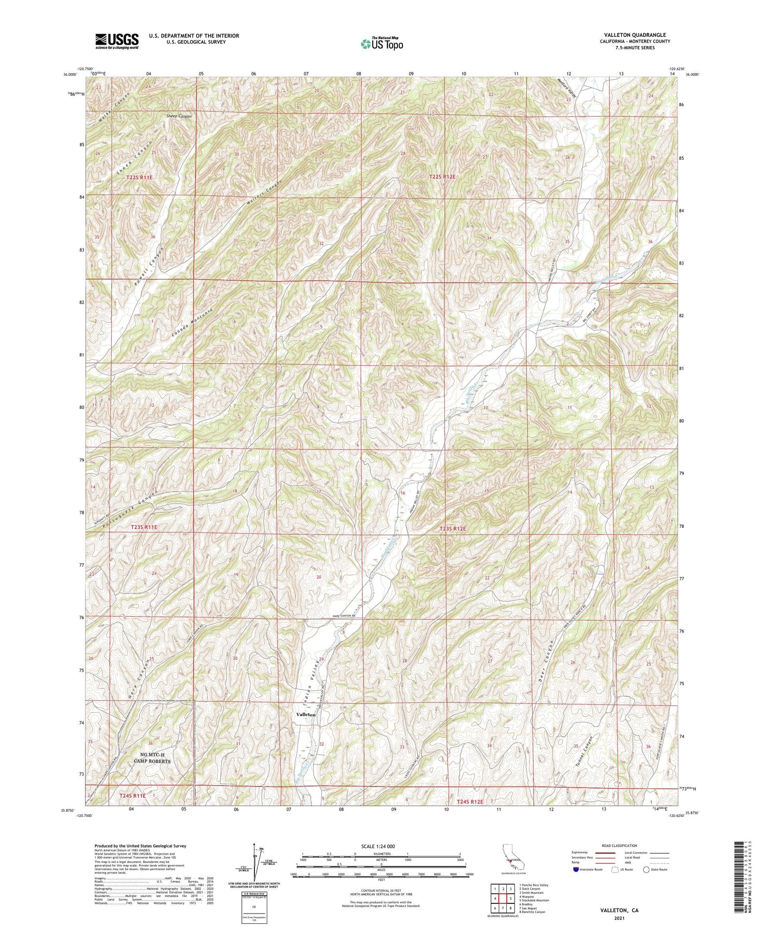 Valleton California US Topo Map Image