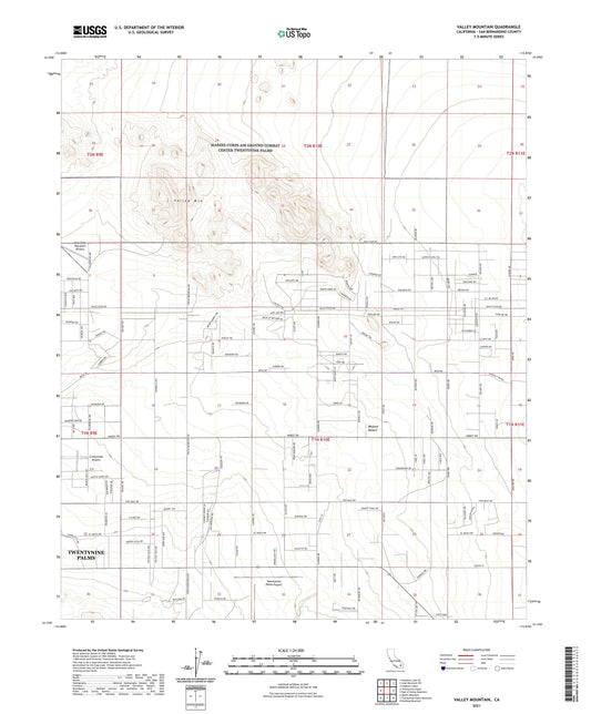 Valley Mountain California US Topo Map Image