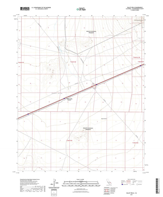 Valley Wells California US Topo Map Image