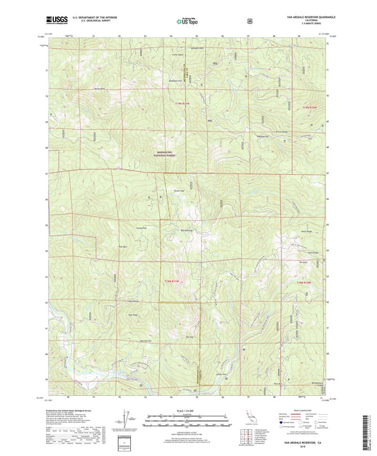 Van Arsdale Reservoir California US Topo Map Image