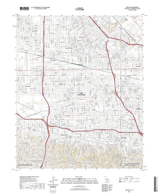 Van Nuys California US Topo Map Image