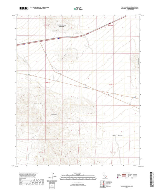 Van Winkle Wash California US Topo Map Image
