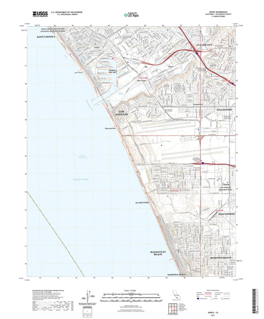 Venice California US Topo Map Image