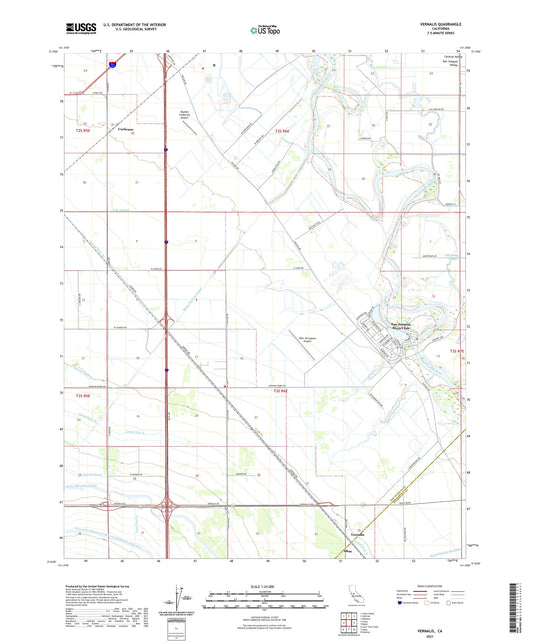 Vernalis California US Topo Map Image