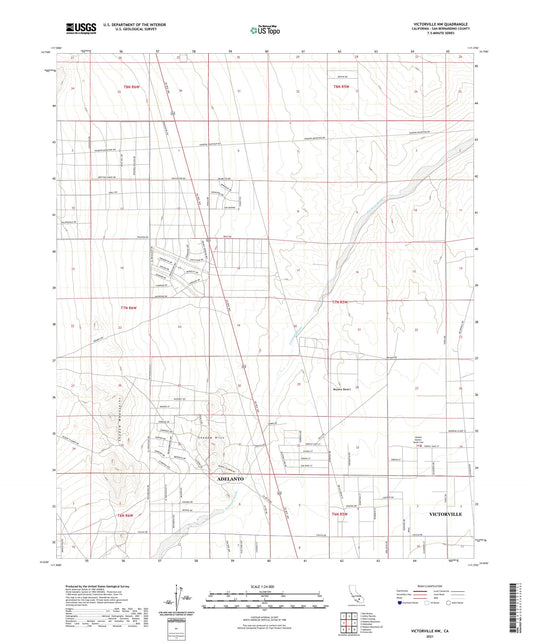 Victorville NW California US Topo Map Image