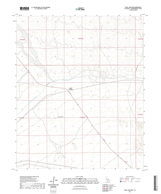 Vidal Junction California US Topo Map Image