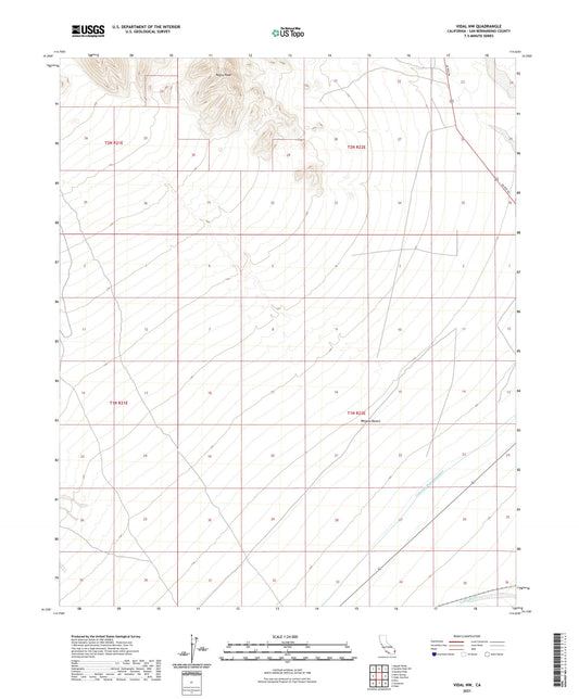 Vidal NW California US Topo Map Image