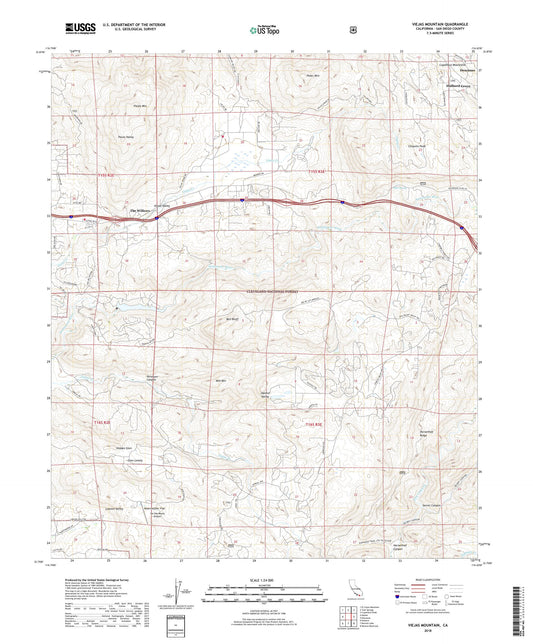Viejas Mountain California US Topo Map Image
