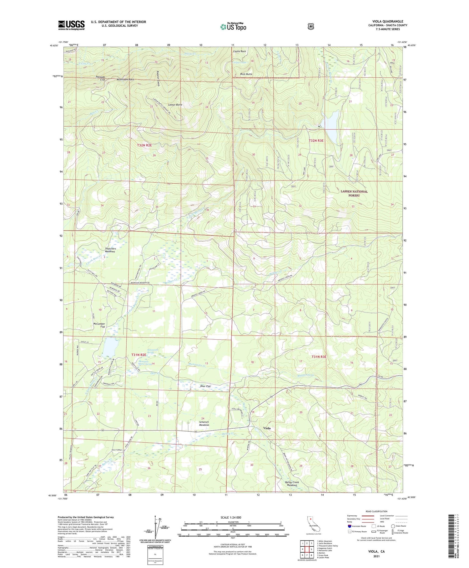 Viola California US Topo Map Image