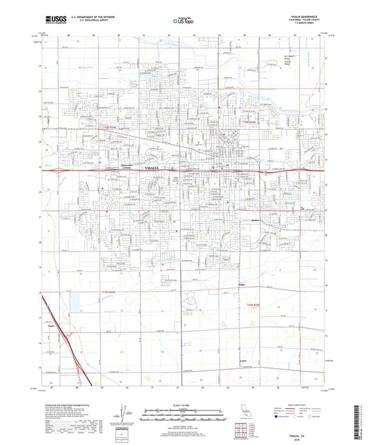 Visalia California US Topo Map Image