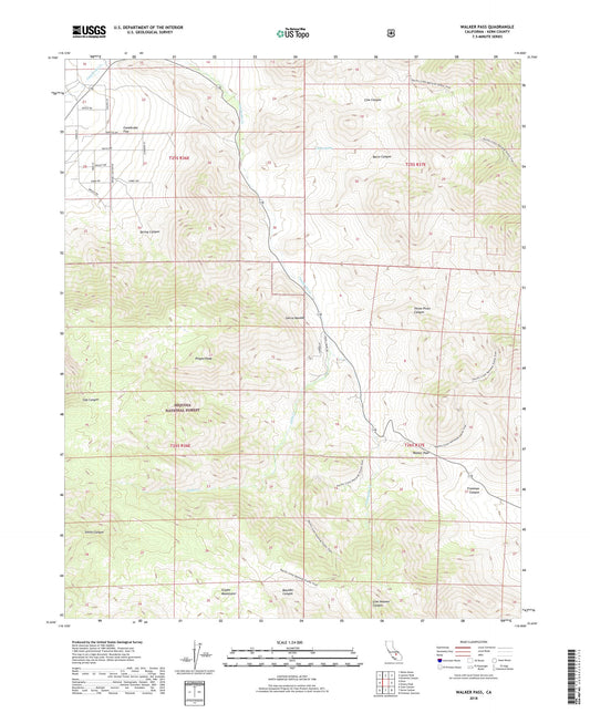 Walker Pass California US Topo Map Image