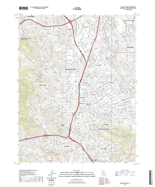 Walnut Creek California US Topo Map Image