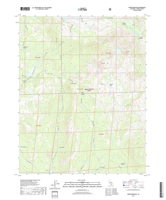 Ward Mountain California US Topo Map Image