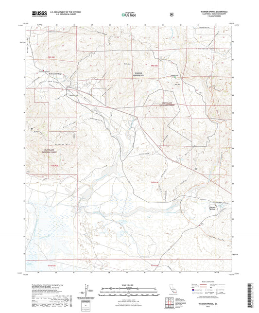 Warner Springs California US Topo Map Image