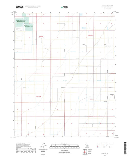 Wasco NW California US Topo Map Image