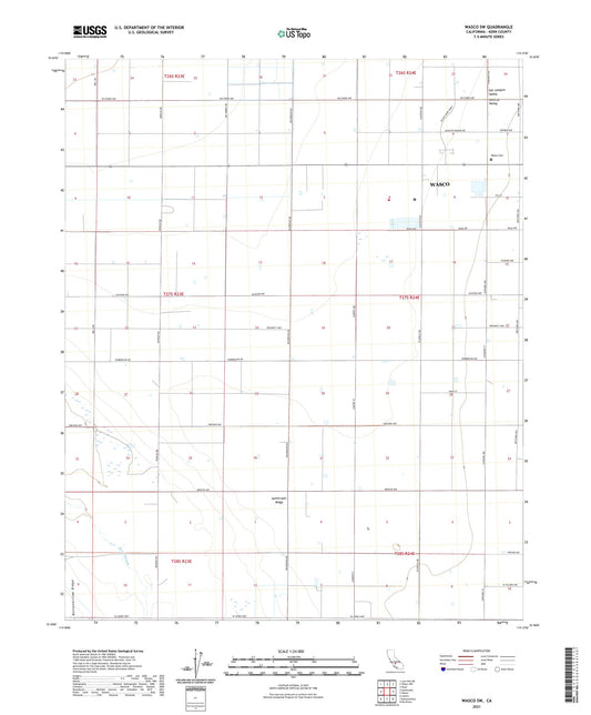 Wasco SW California US Topo Map Image