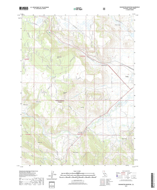 Washington Mountain California US Topo Map Image