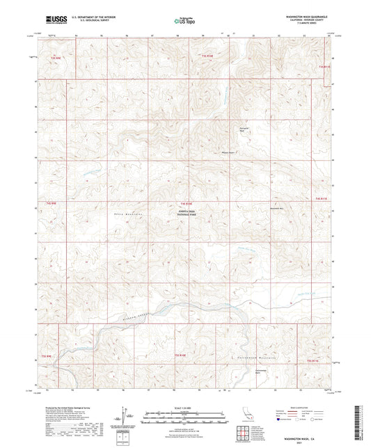 Washington Wash California US Topo Map Image
