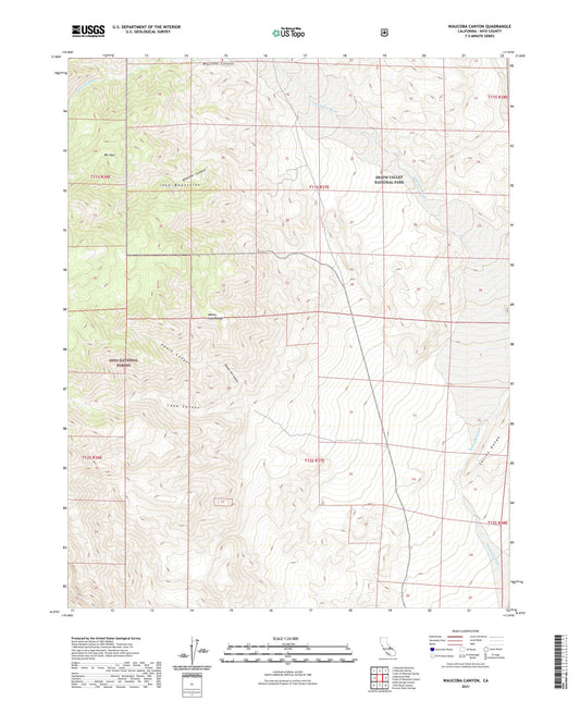 Waucoba Canyon California US Topo Map Image
