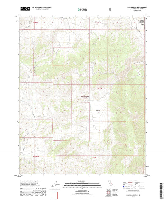 Waucoba Mountain California US Topo Map Image
