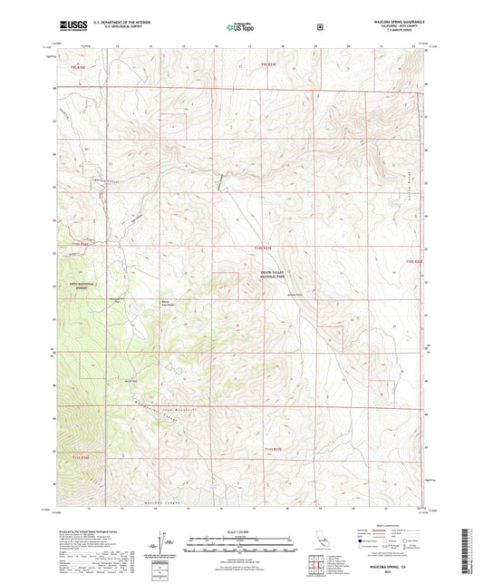 Waucoba Spring California US Topo Map Image