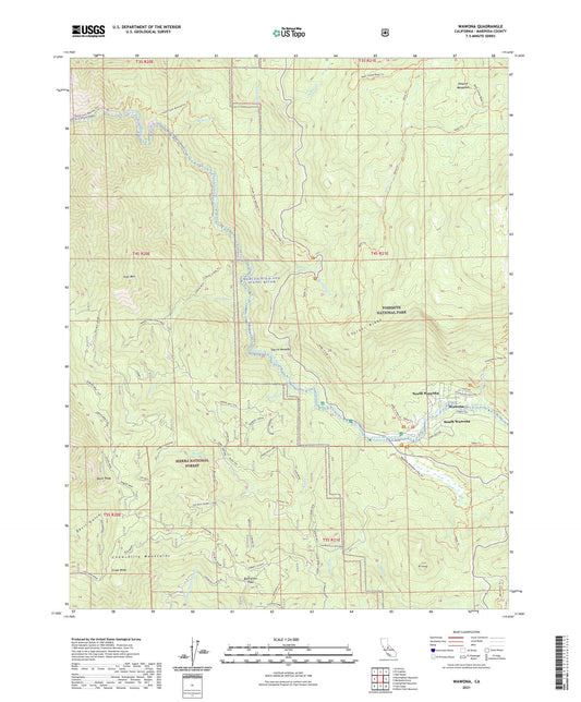 Wawona California US Topo Map Image