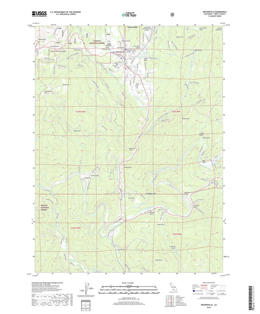 Weaverville California US Topo Map Image
