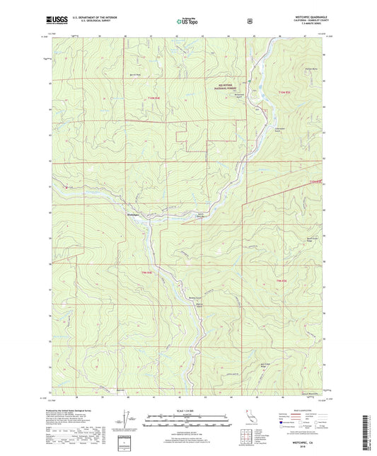 Weitchpec California US Topo Map Image