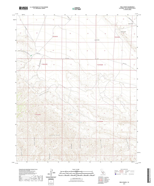 Wells Ranch California US Topo Map Image
