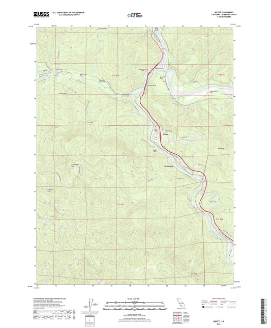 Weott California US Topo Map Image