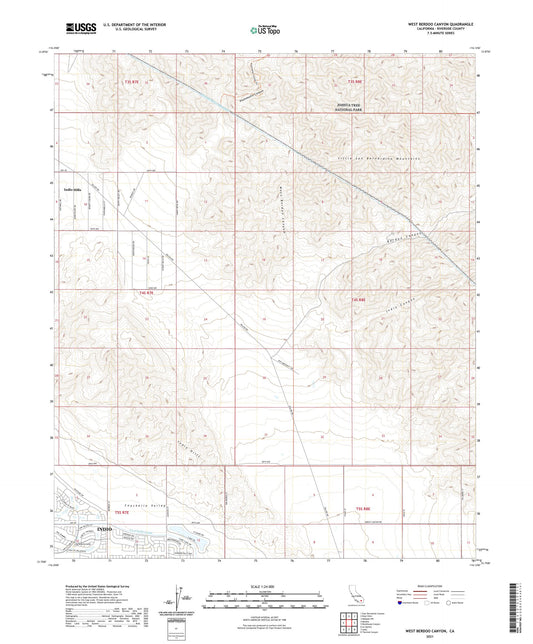 West Berdoo Canyon California US Topo Map Image