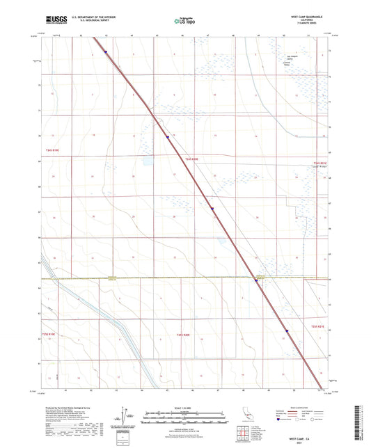 West Camp California US Topo Map Image