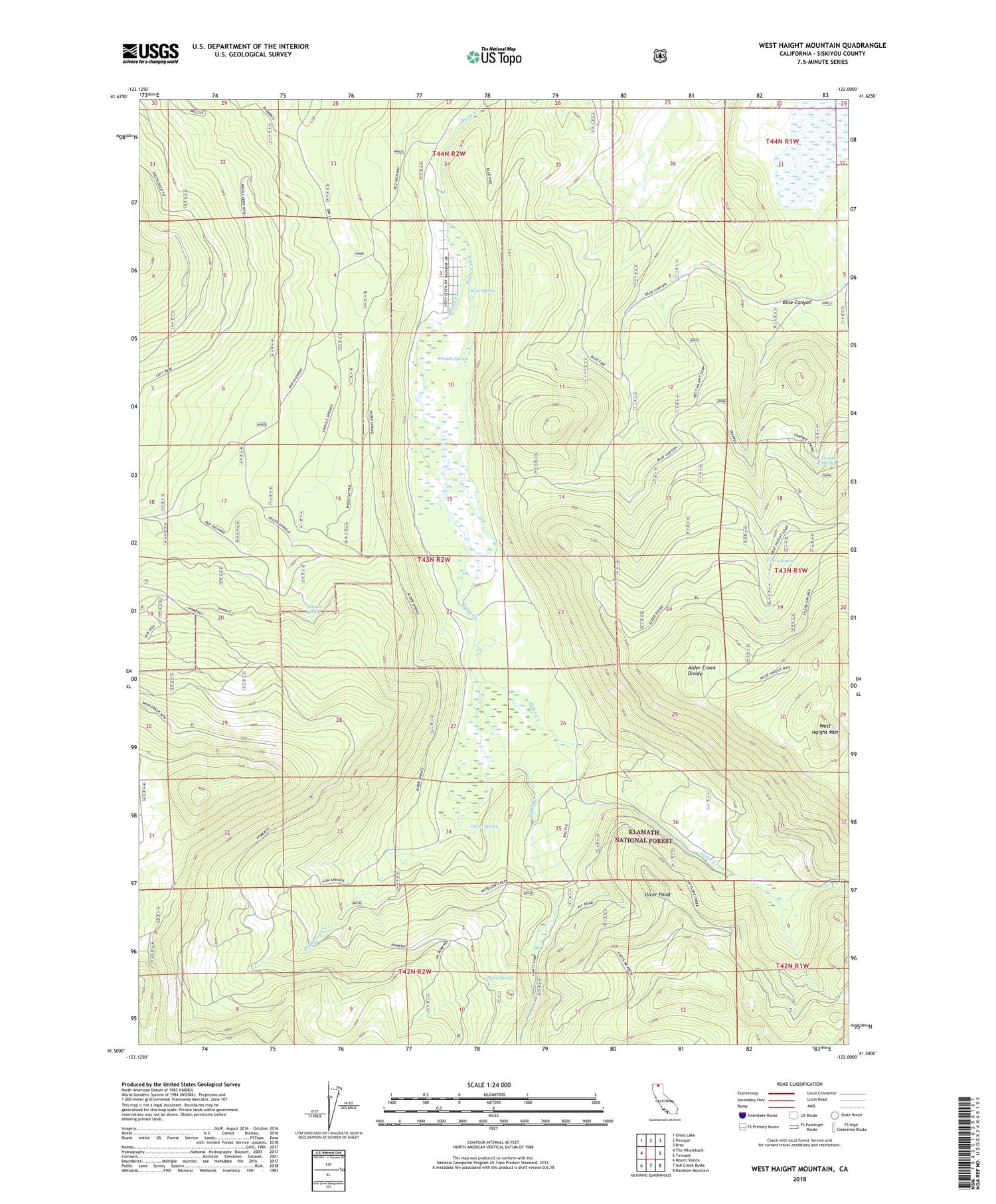 West Haight Mountain California US Topo Map Image
