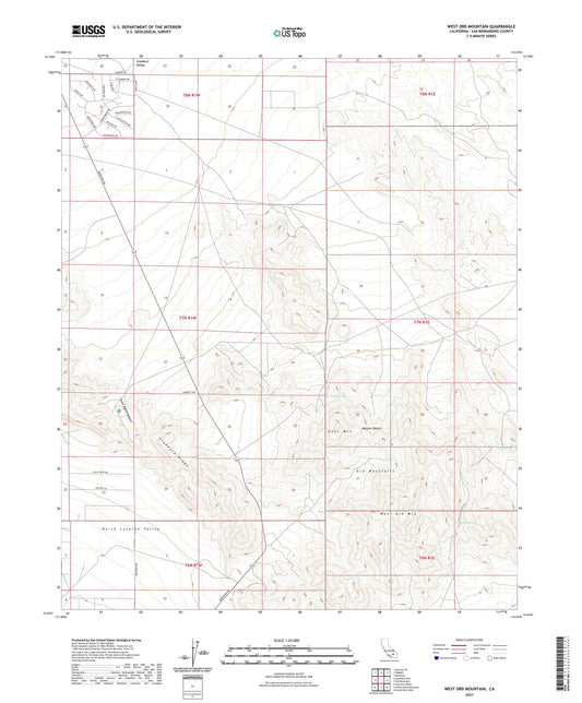 West Ord Mountain California US Topo Map Image