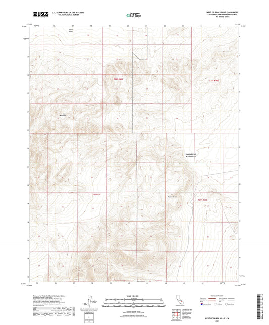 West of Black Hills California US Topo Map Image