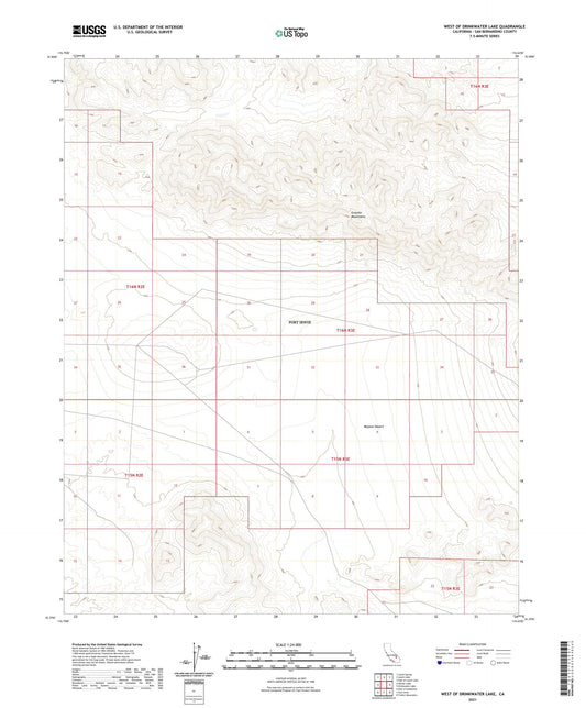 West of Drinkwater Lake California US Topo Map Image